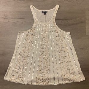 Express - White Embellished Tank